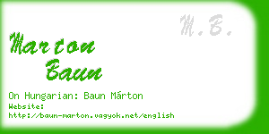 marton baun business card