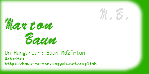 marton baun business card